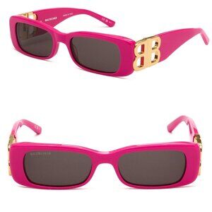 Hot Pink And Gold Balenciaga Sunglasses - image 1